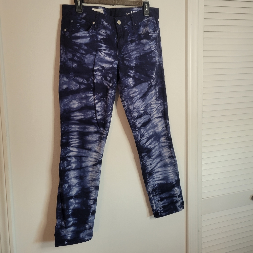 GAP tye dyed straight/skinny leg jean